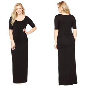 Maternity Black Maxi w/ Ruched Sides